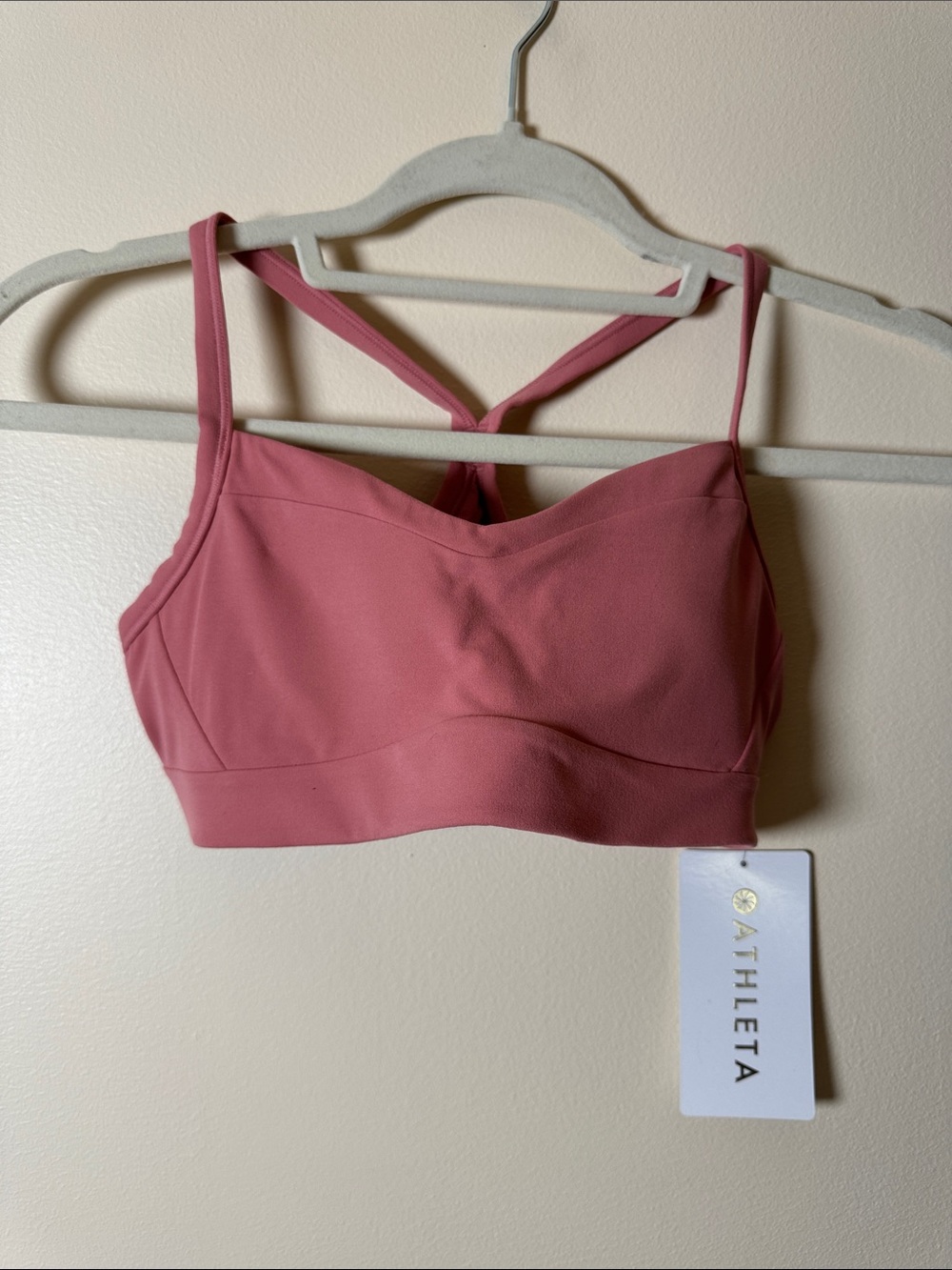 Athleta Rose Pink Strappy Sports Bra NWT